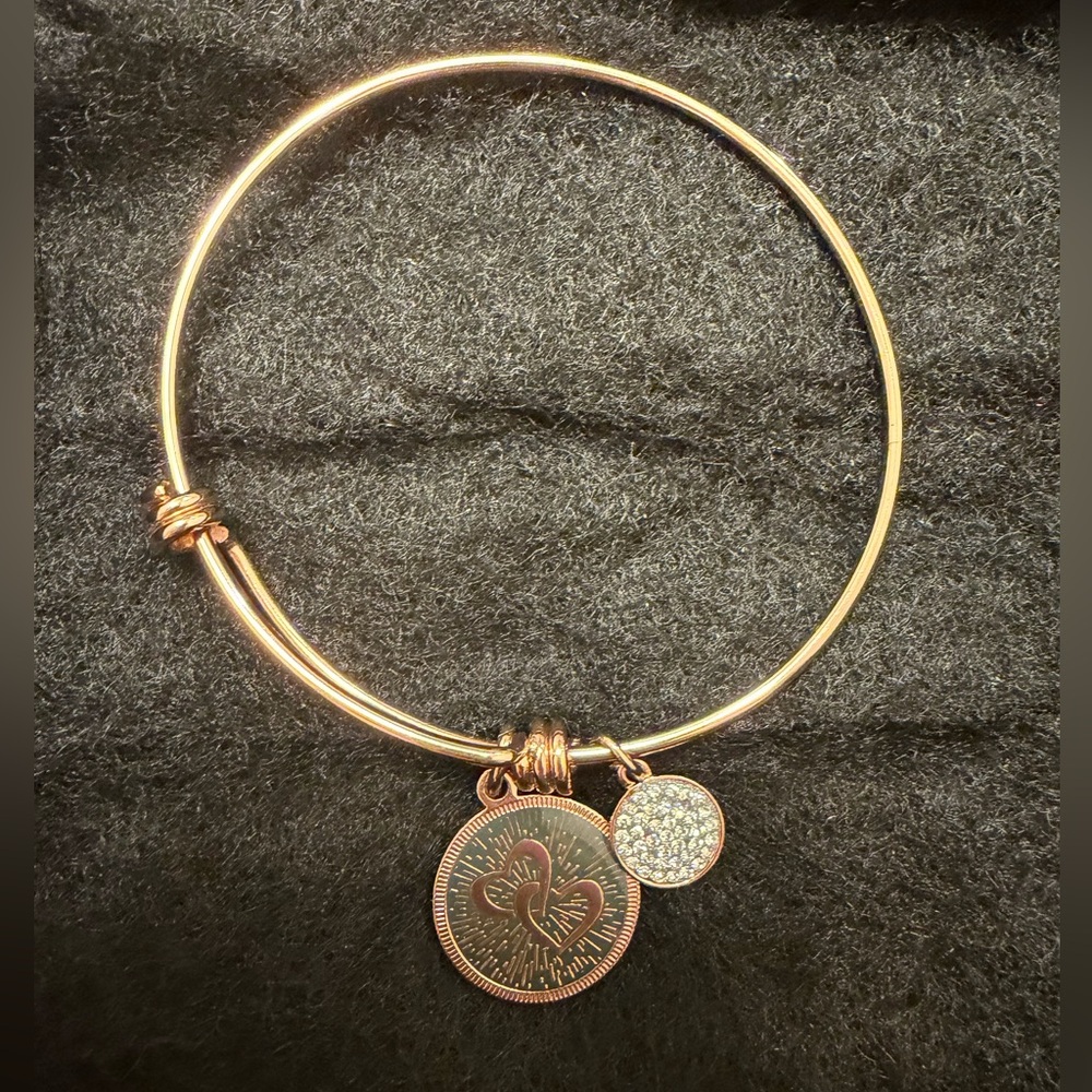 Like New! Rose Gold Charm Bracelet w/ Hearts Mother/Daughter Sentiment